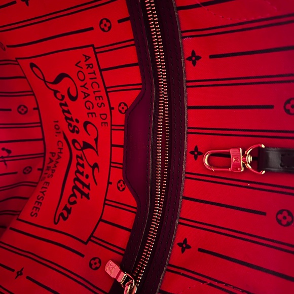 LV Louis Vuitton authentic Damier Ebene Neverfull MM N51105 Tote Bag, Brown. - Picture 7 of 15